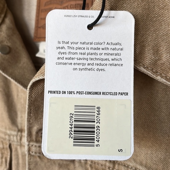 Brand New Levi's Fresh Produce Sustainable Dyes Cherry Neutral Jean Jacket - Picture 10 of 13